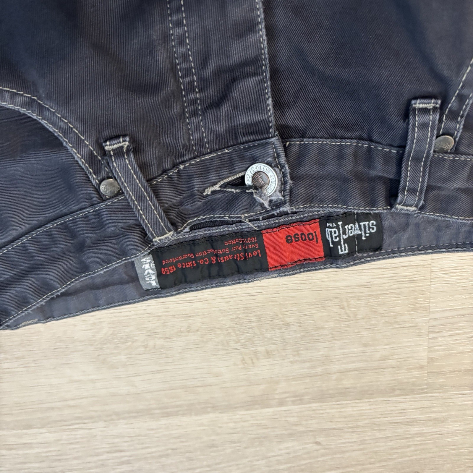 Vintage Levi Silvertab Loose Fit Jeans Men’s TAG 33×30 Gray Actual 30×29 *