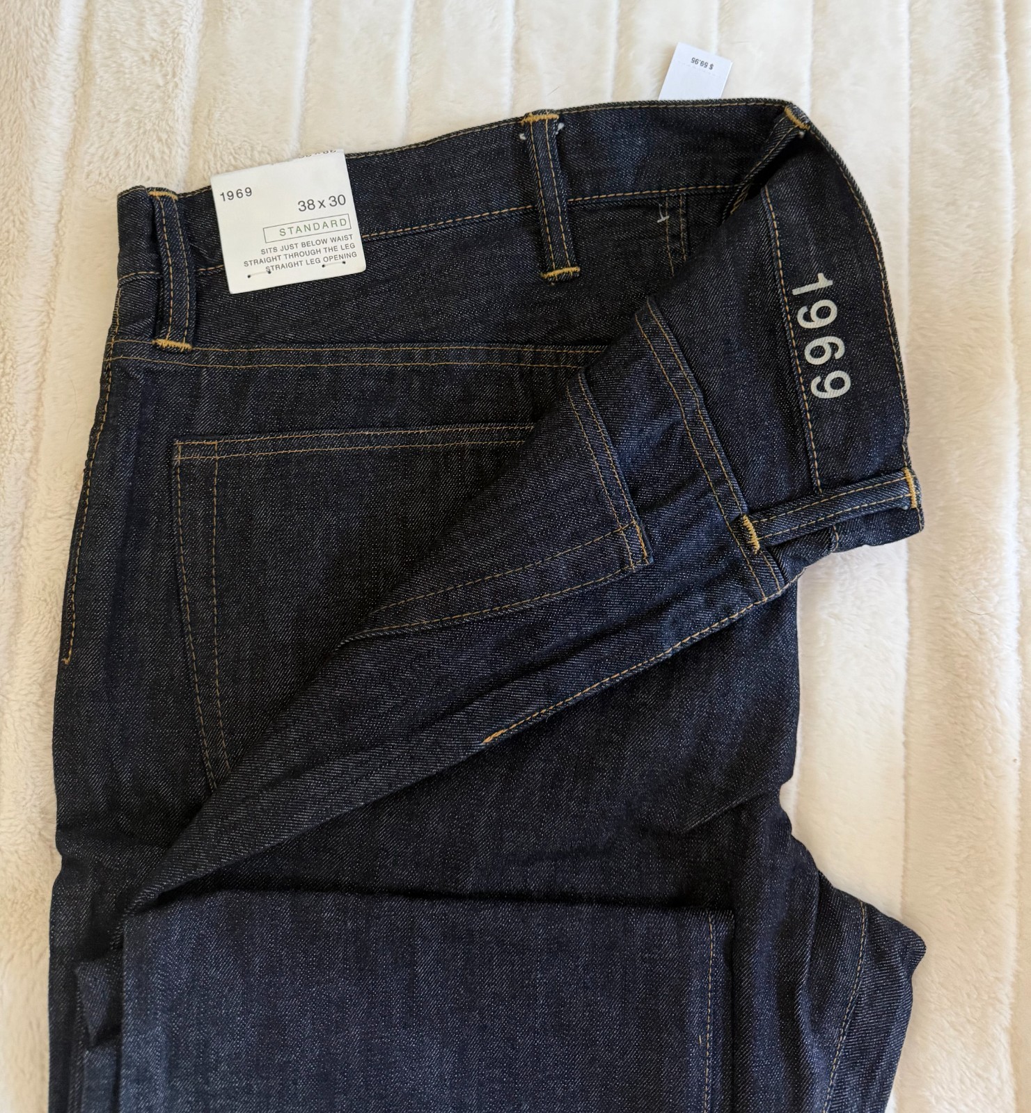 Gap 1969 Jeans Men Standard fit 38×30 resin rinse NWT
