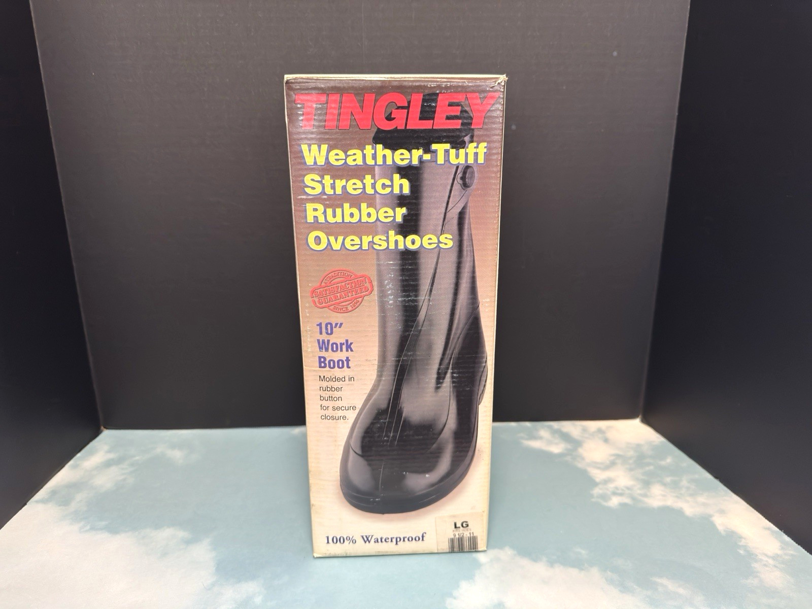 Tingley Black 10” Work Boots Rubber Overshoes Adult Large (9.5-11) VTG New