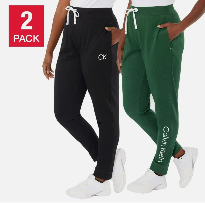 Calvin Klein Women’s 2 Pack French Terry Jogger Pant with Pockets Small NWOT