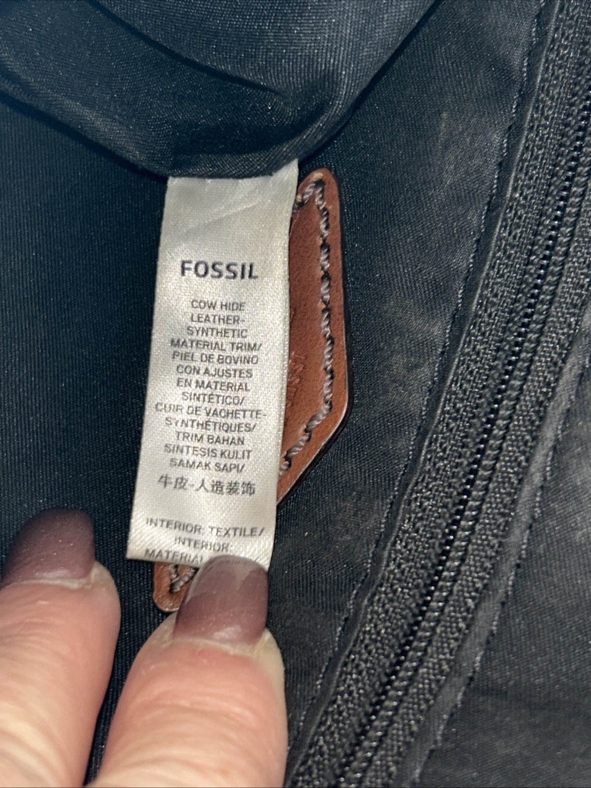 VTG Fossil Top Handle Turn Lock Crossbody Bag in Black 9”Hx10.25”Wx3.5”D
