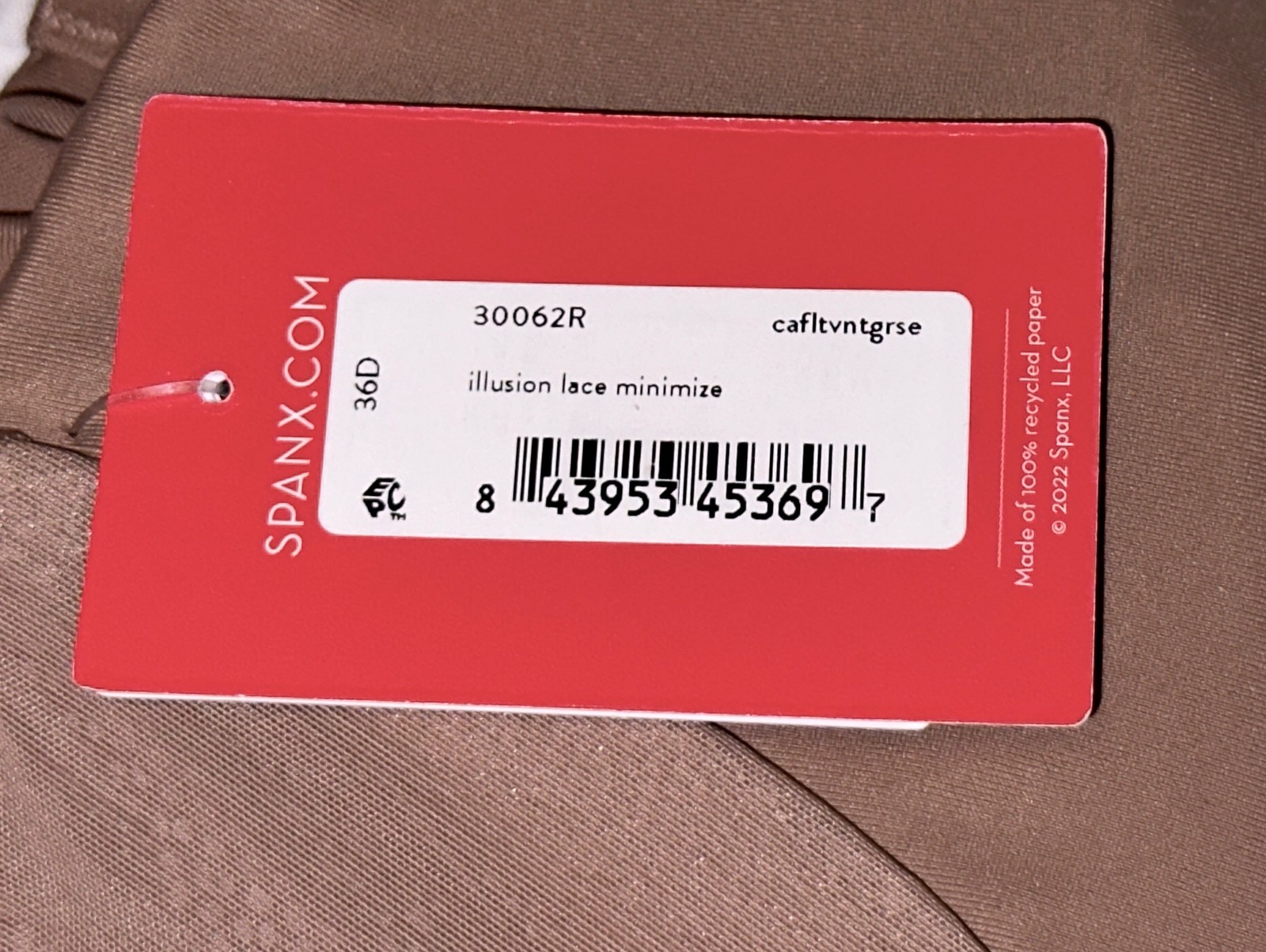 SPANX Illusion Lace Cafe Au Lait Rose Minimizer Underwire Bra 32G 34G 36DD 38DD