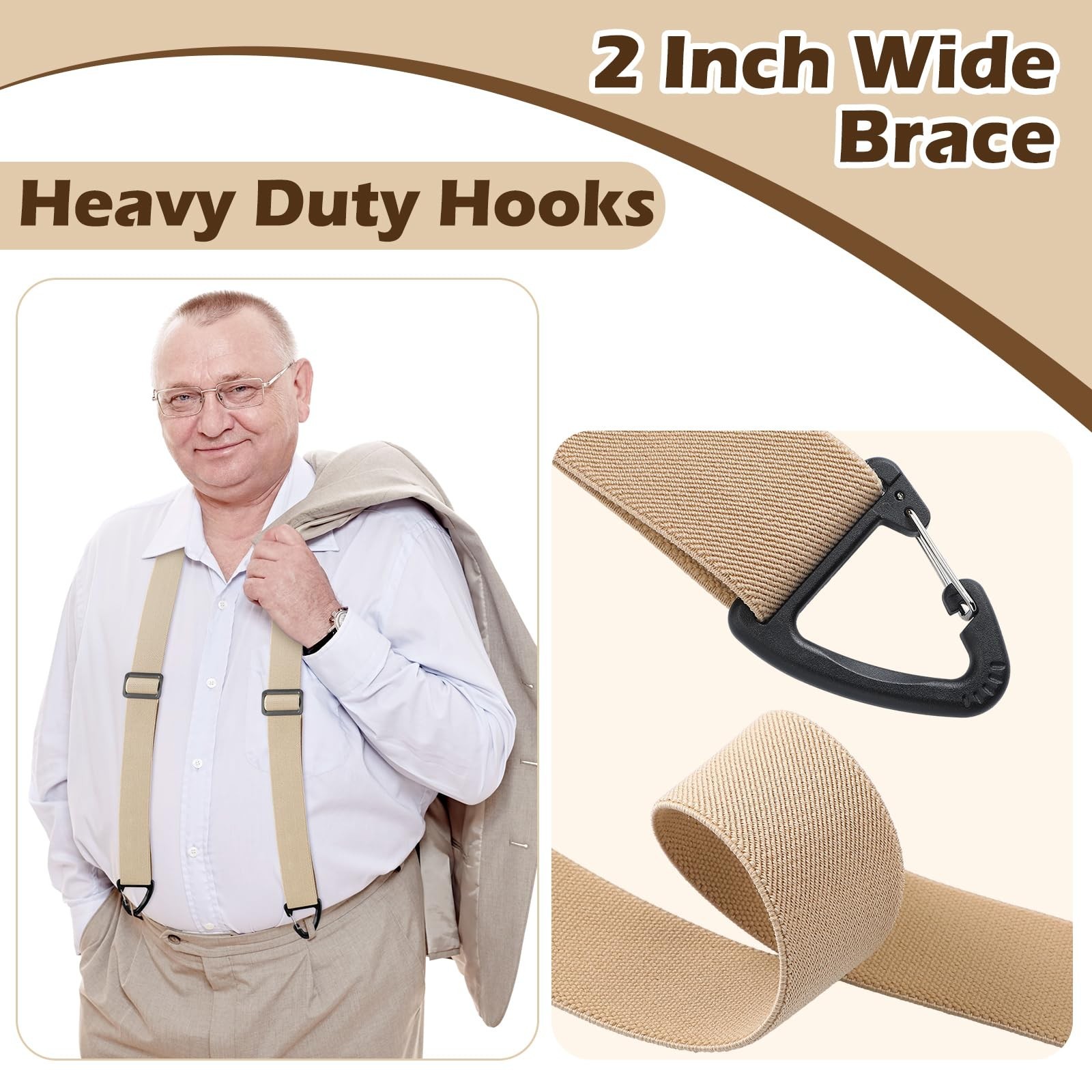 4 Pcs Heavy Duty X Back Hidden Suspenders for Men – Adjustable Invisible Belt, 1