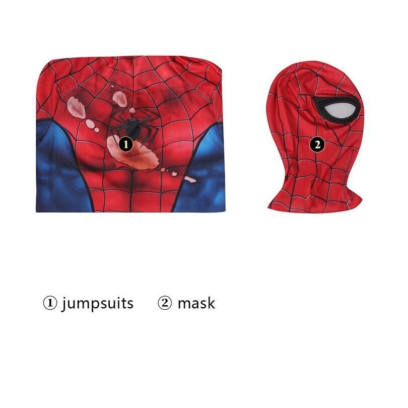 Cool PS5 Damaged Spiderman Jumpsuit Cosplay Spider-Man Bodysuit Suit Halloween