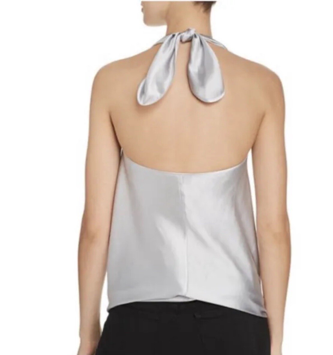 Ramy Brook S Harriet Halter Silk Raisin Charmeuse Slvless Top Blouse Shirt NWT