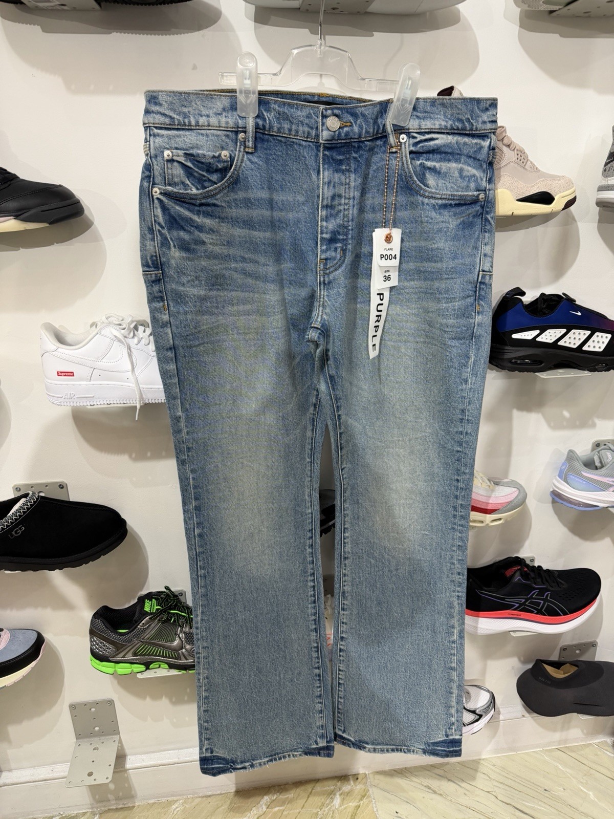 Purple Flared P004 Jeans Blue Size 36