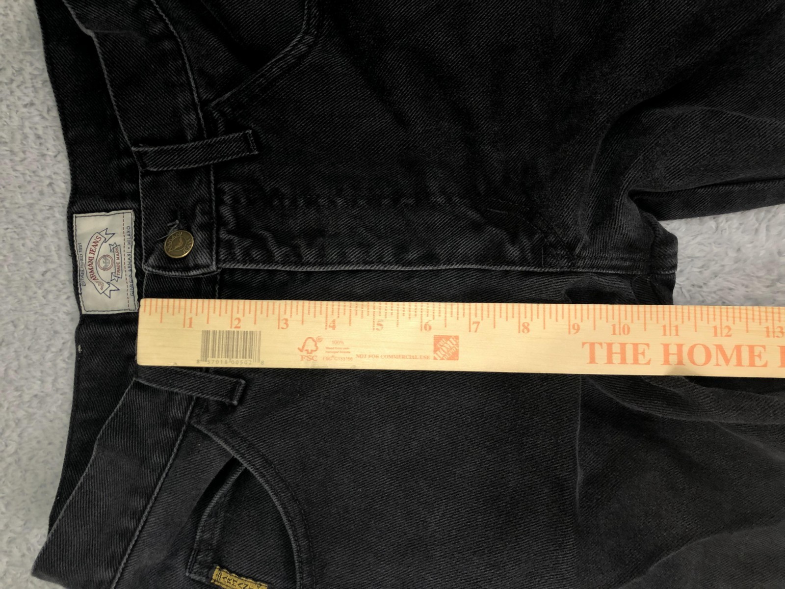 Armani Jeans Men 29×27 (Tag 31) Vintage Eco Stone Tapered Black Distressed *Flaw