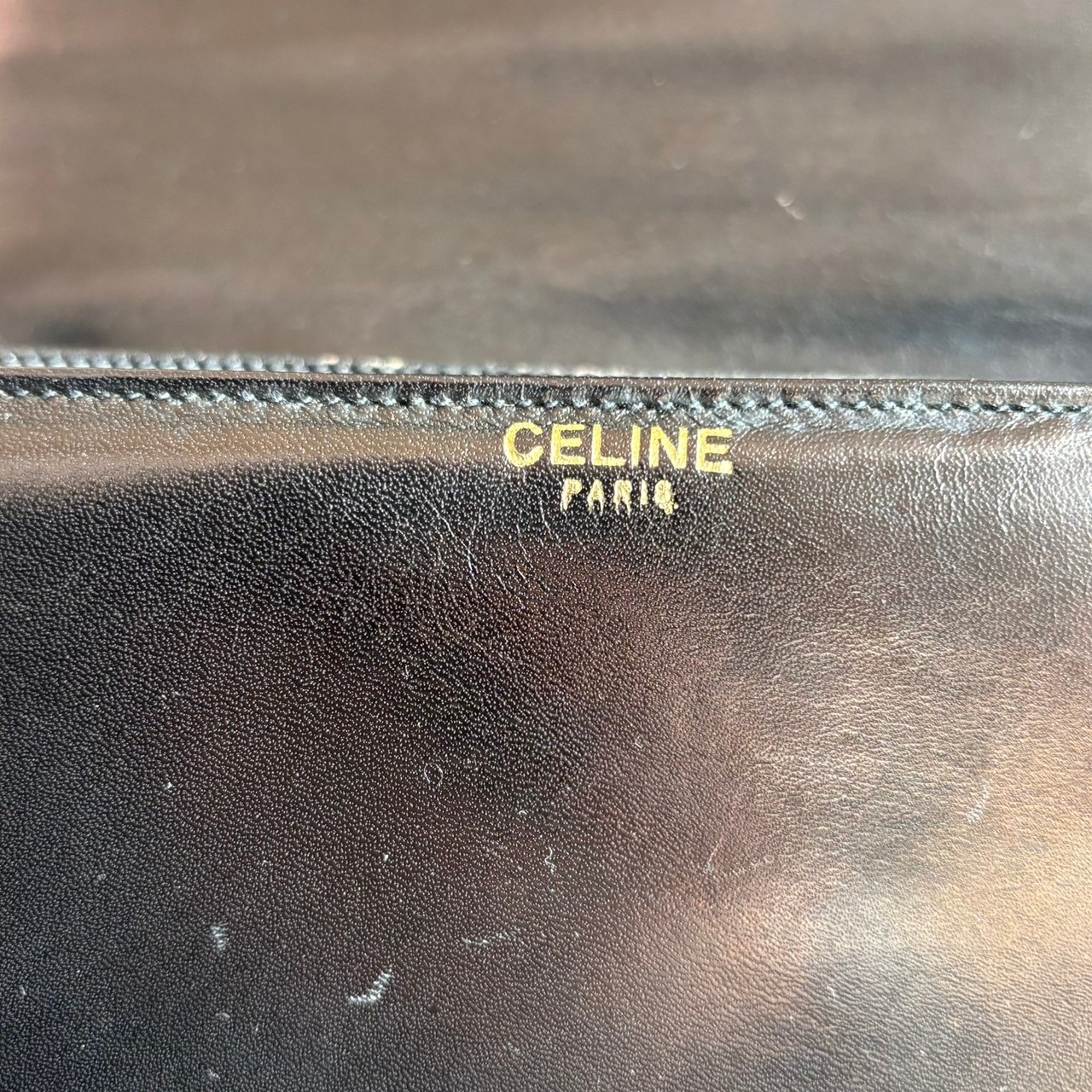 CELINE Shoulder Bag Horse Carriage Calf Leather Authentic