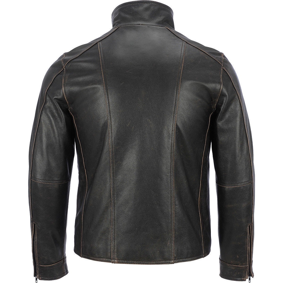 Men’s Distressed Leather RUB-OFF Jacket Vintage Brown Retro Bomber Moto Coat