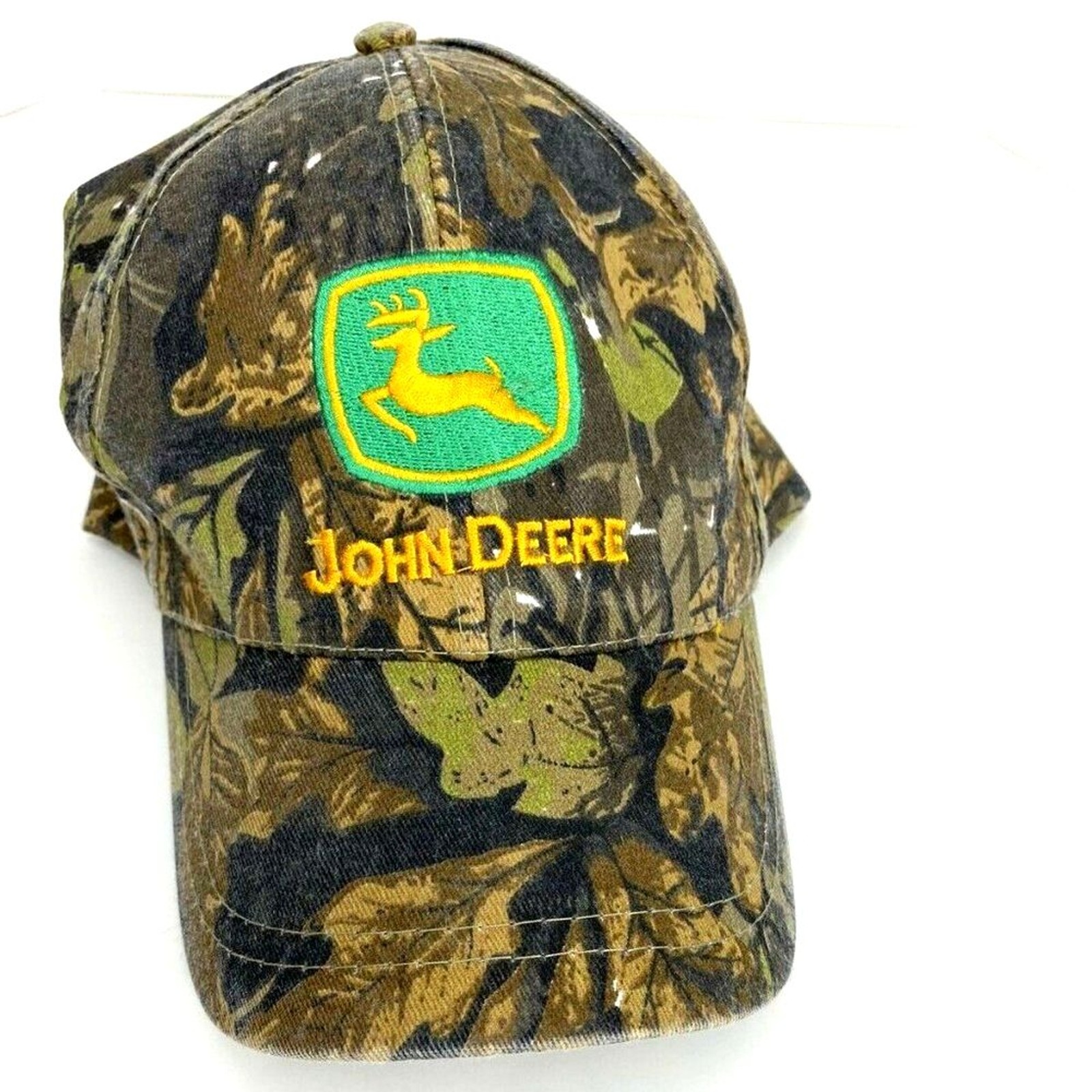 John Deere Camo Hunting Hat Adjustable Strap Back Deer Logo Realtree Mossy Oak
