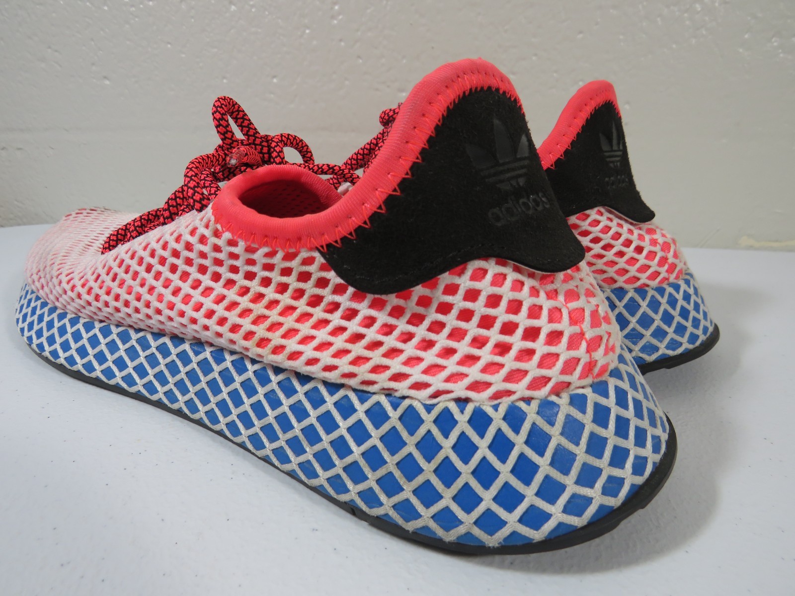 adidas Deerupt Runner Solar Red Bluebird Mesh Men’s Size 11.5 Sneakers CQ2624