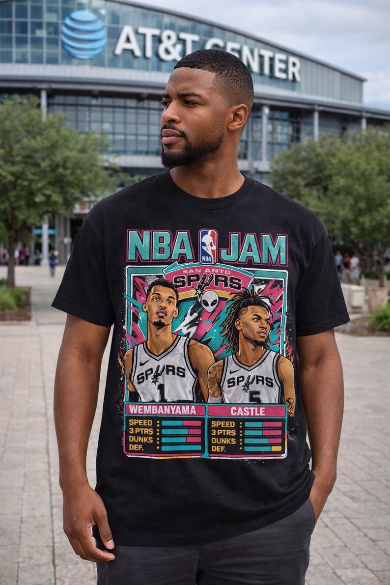 NBA Jam Spurs Retro Roster T-Shirt
