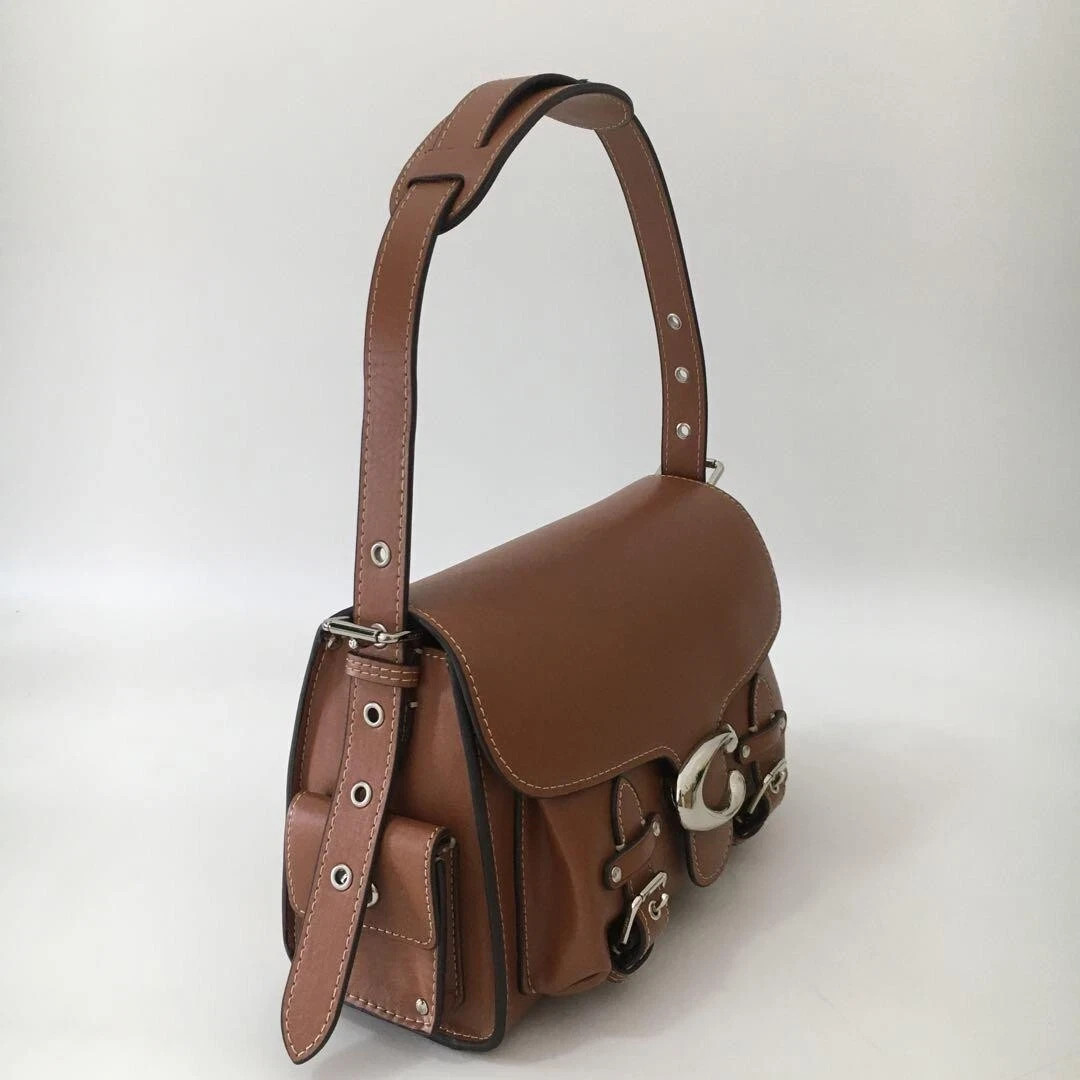 Coach CT721 Leather Soft Tabby Shoulder Bag Crossbody Brown outlet New!
