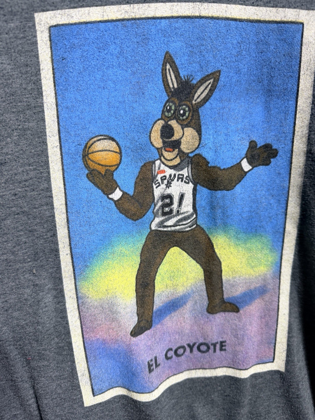 San Antonio Spurs Coyote TShirt Small Basketball SGA Rare