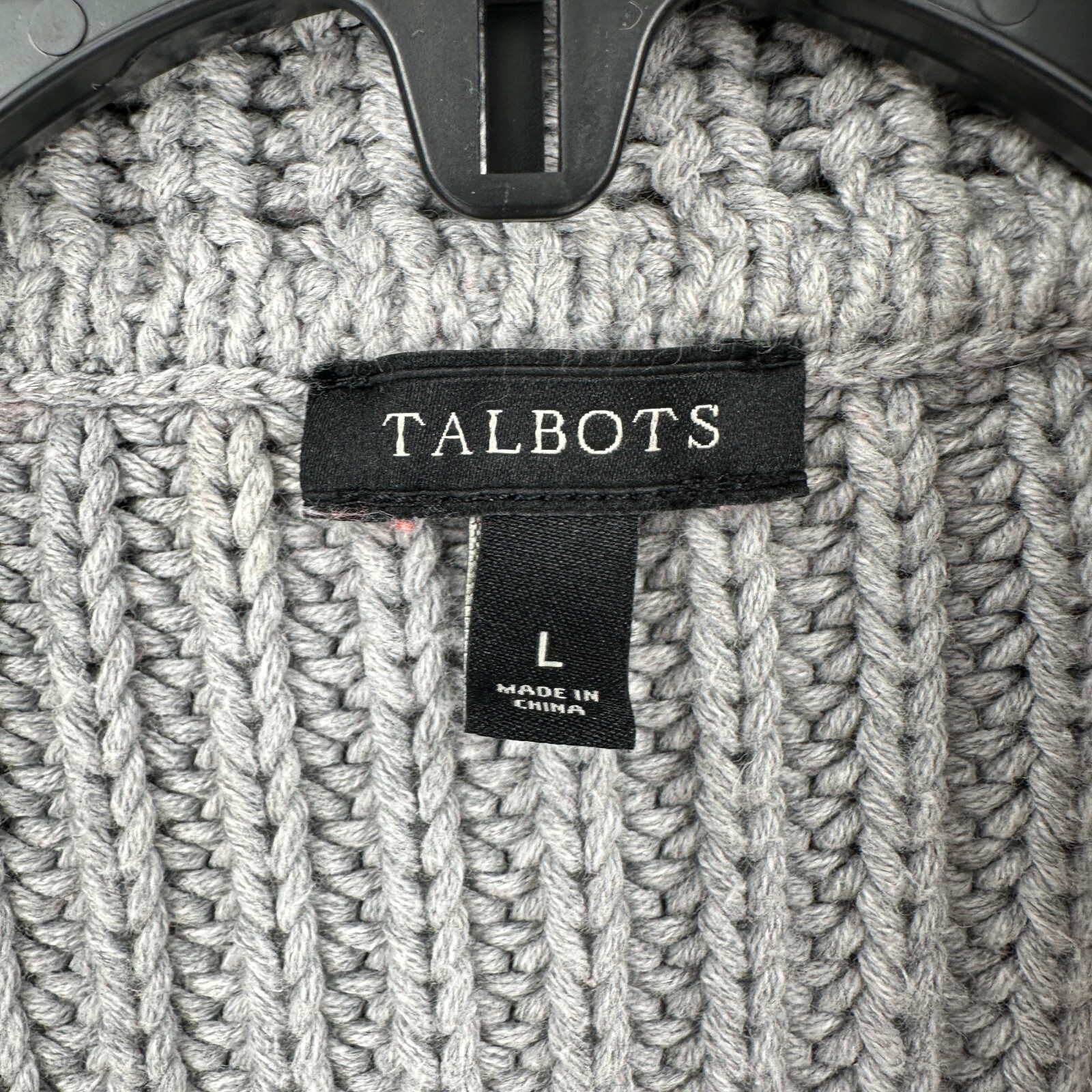 Talbots All Cotton Chunky Knit Open Cardigan LARGE All Seasons Comfy Soft