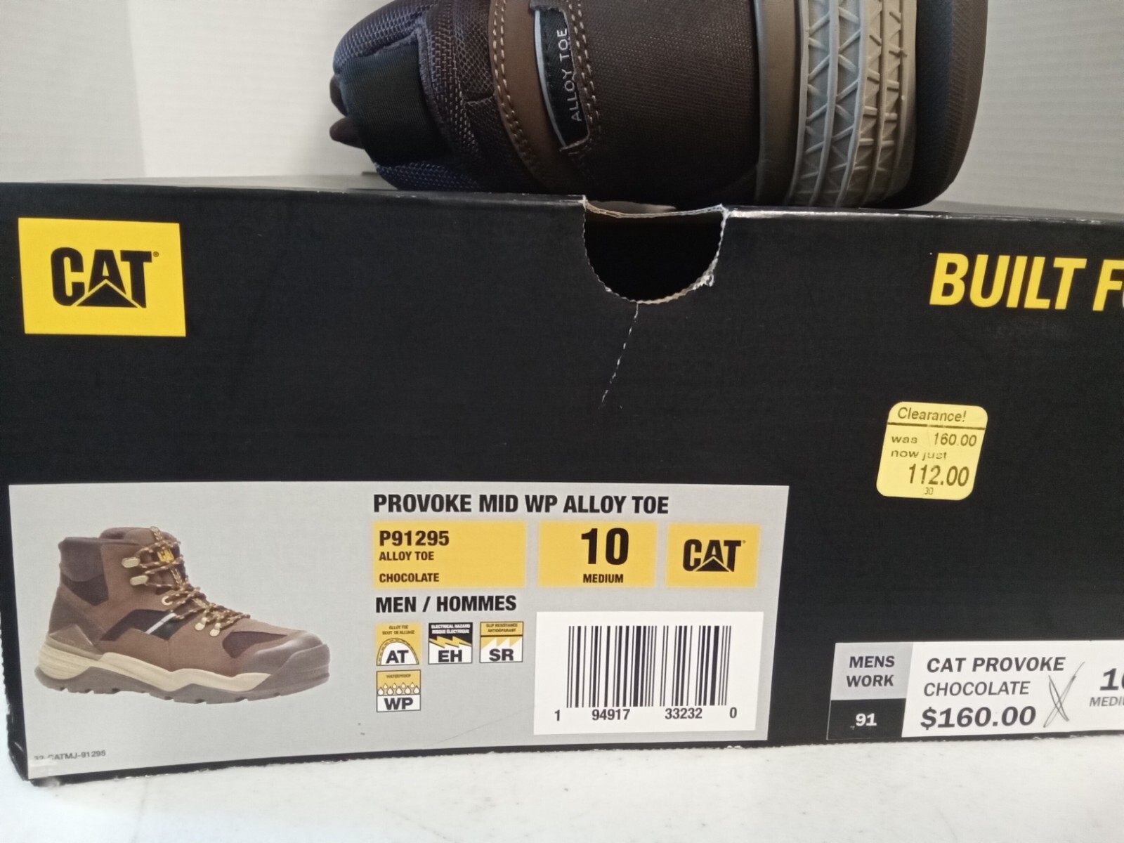Caterpillar Mens PROVOKE MID WP Waterproof Alloy Toe Work Boot Size 10 M Leather