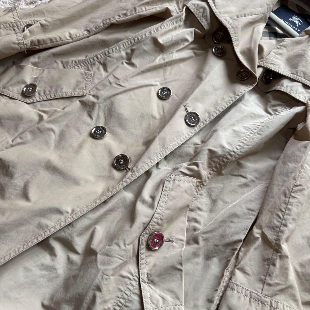 Excellent Condition Burberry London Nylon Trench Coat Beige 38