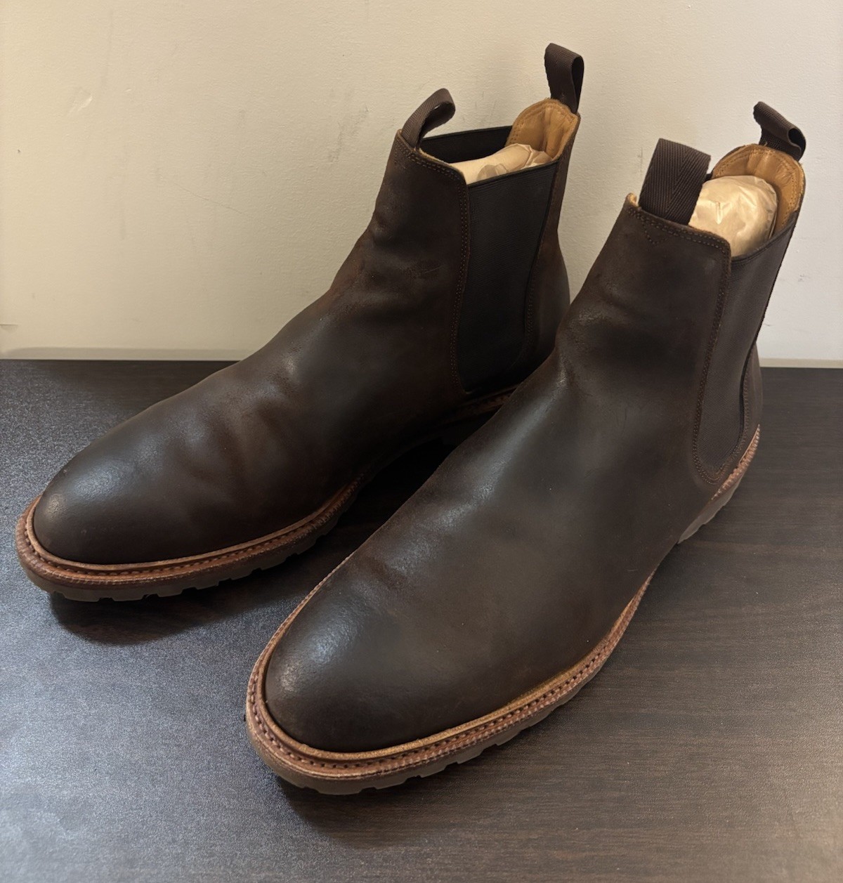 Meermin Wholecut Goodyear Welted Rust Waxy Commander CF Stead Suede Chelsea 10.5