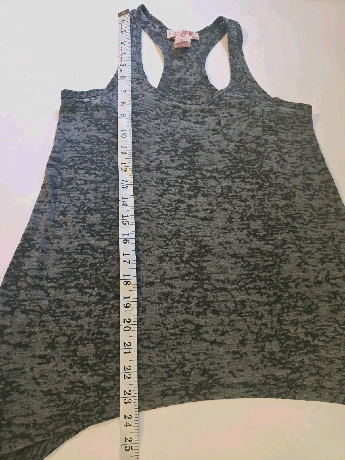 OP Ocean Pacific Small Gray Burnout Racerback Tank Top Lightweight Workout