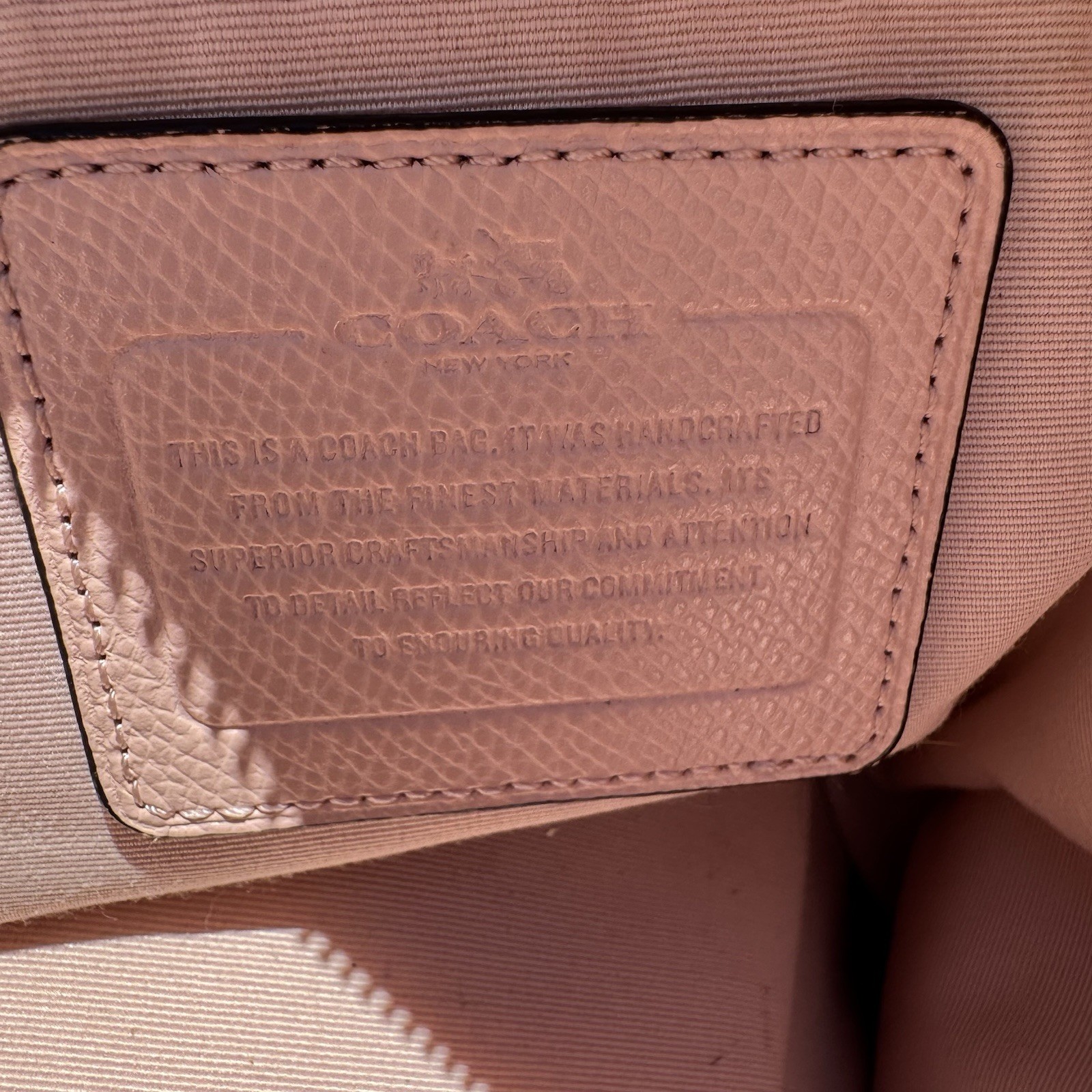 Coach Ava Chain Tote Handbag Pink Pebbled Leather