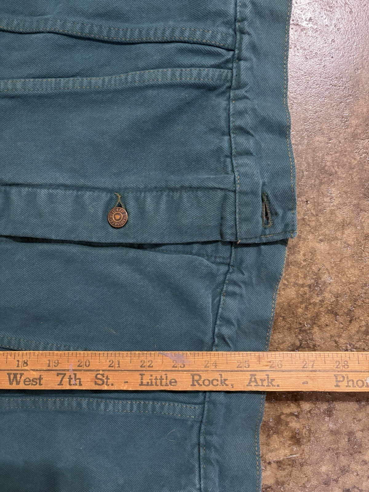 Vintage Levi’s Type 3 Green Denim Trucker Jacket Size XL USA Made 90s 70598 4347
