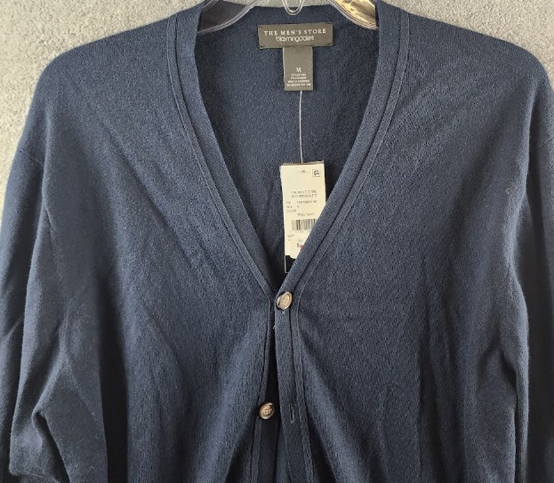 The Men’s Store Bloomingdale’s Cashmere-Blend Standard Fit Cardigan M True Navy