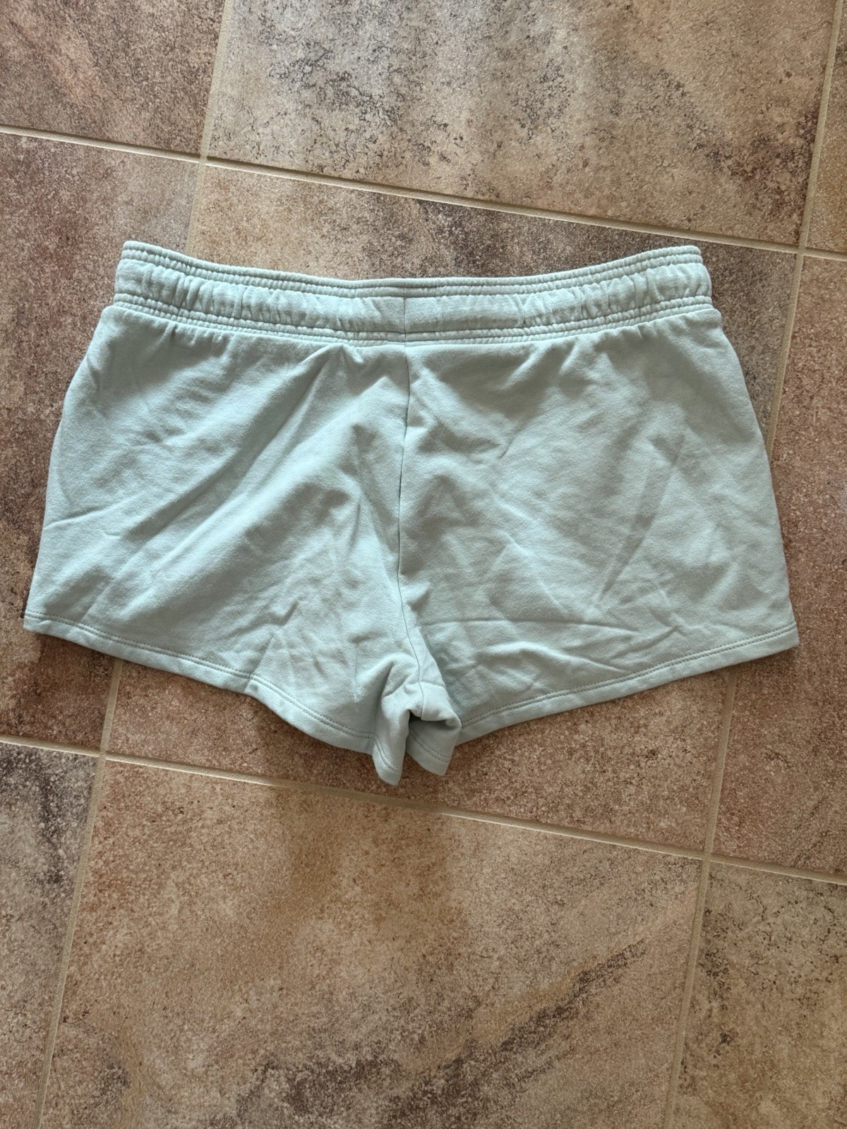 Auden Women Mid-Rise Fleece Drawstring Light Green Shorts Size L NWT
