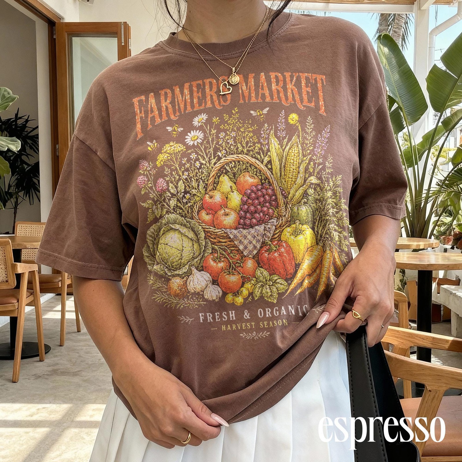 Farmers Market Graphic Tee Vintage Vegetable Harvest Shirt