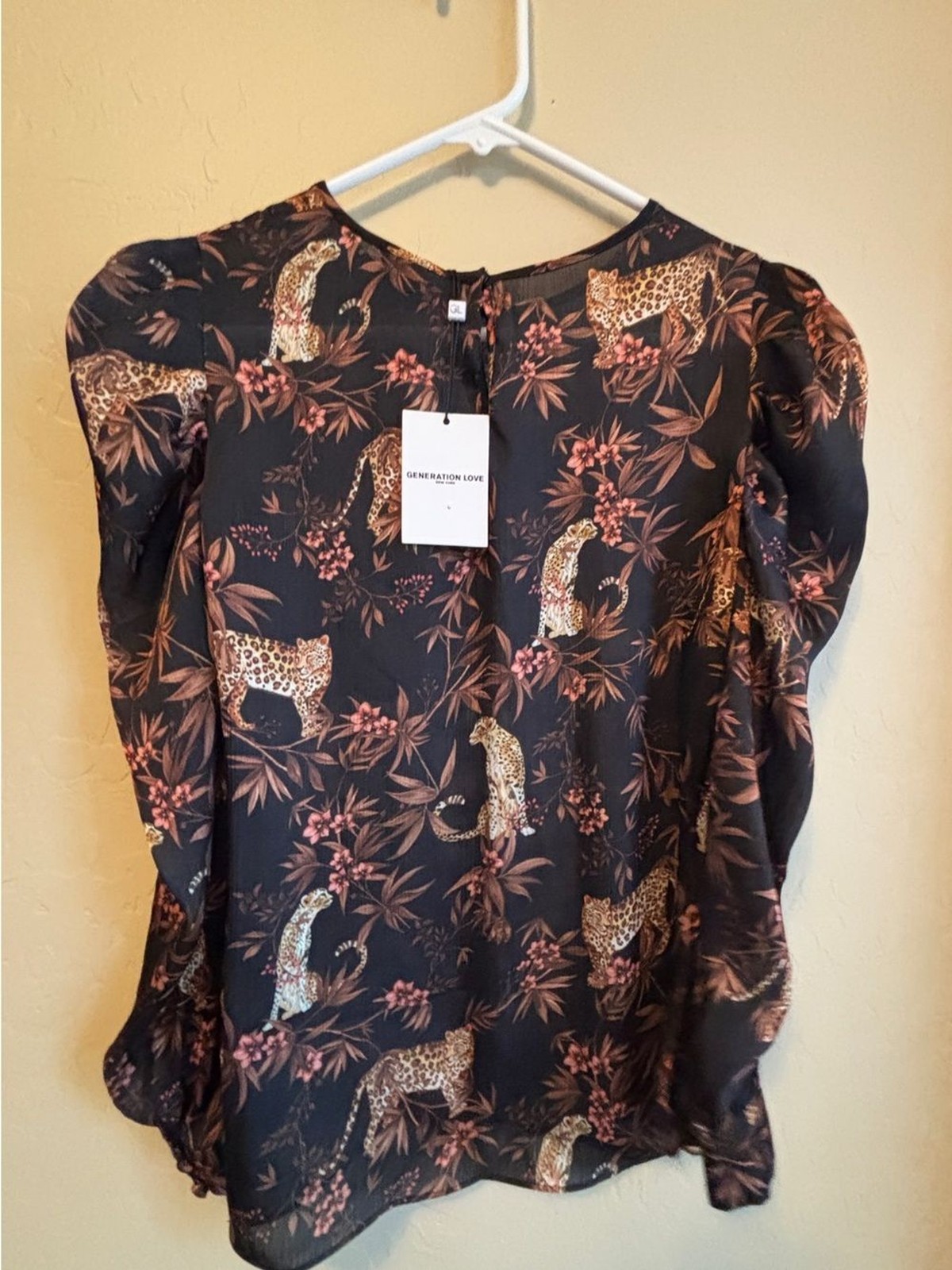 Generation Love Cheetah & Floral Pattern Blouse NWT Women’s XS