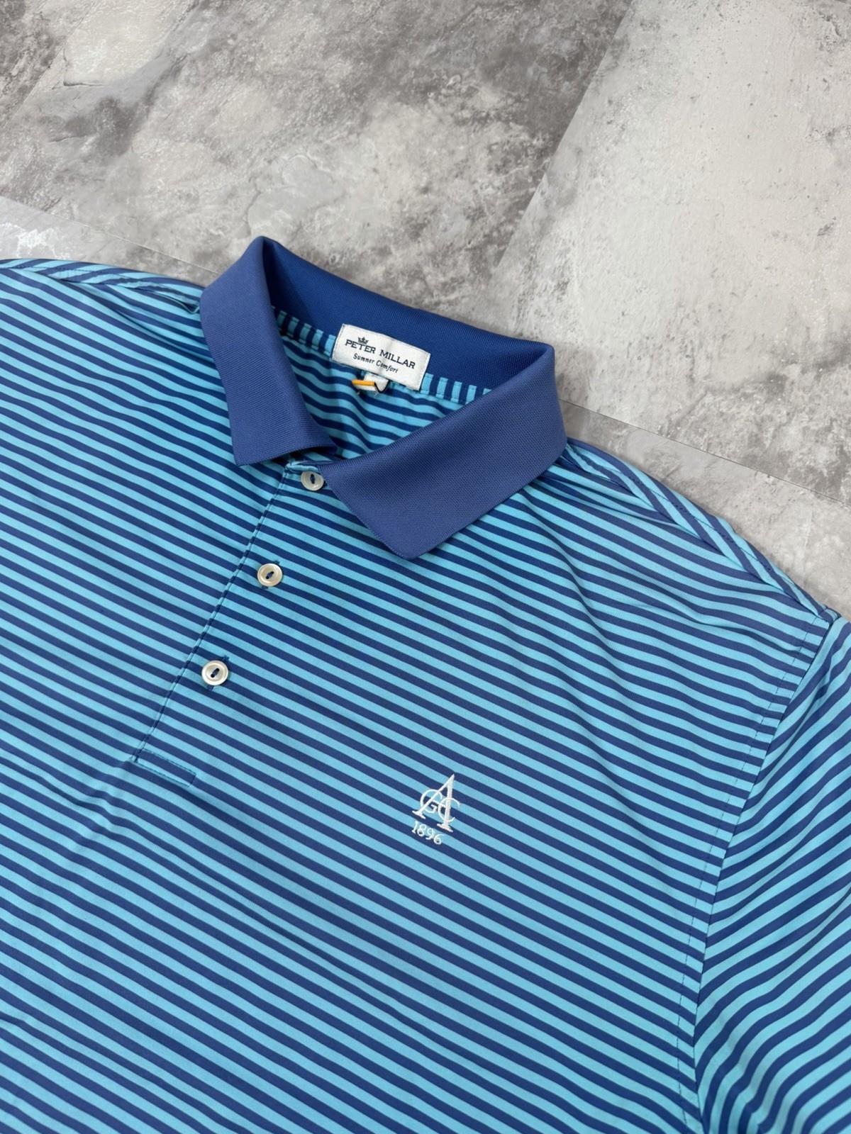 Peter Millar x Aronimink Golf Club Summer Comfort Stripe Polo Shirt Men’s Size L