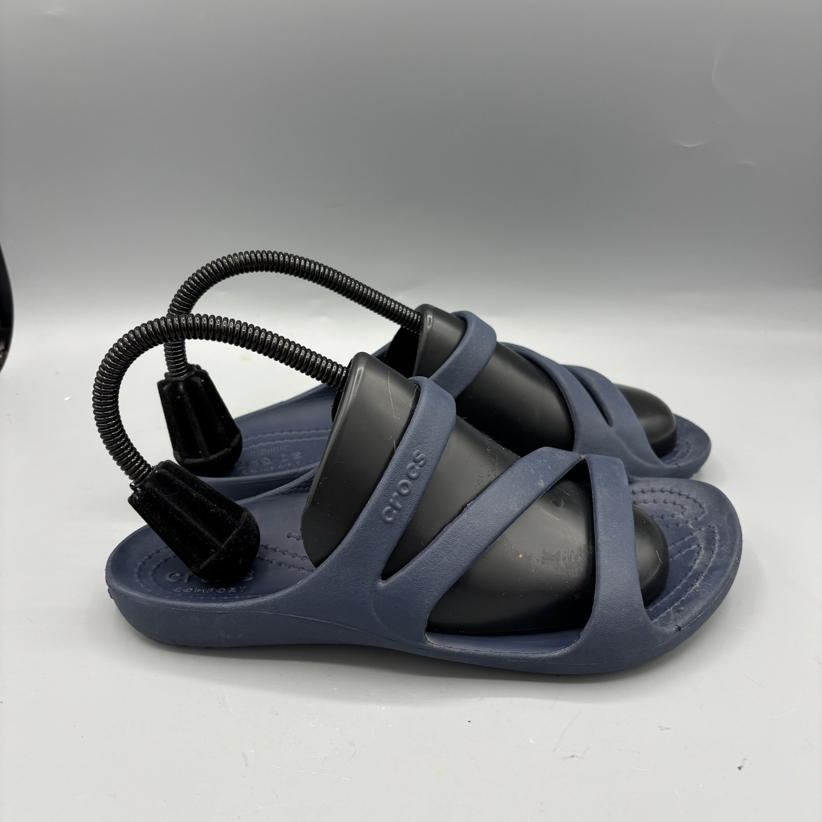 Crocs Kadee II Sandals Slides Navy Blue Women’s Comfort Slip On Sandals Size 6