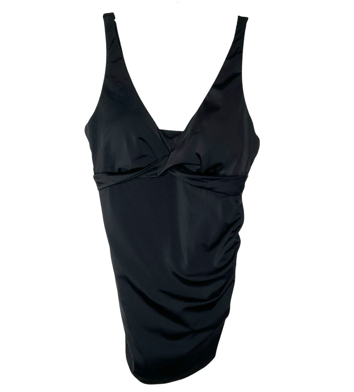 Kim Gravel x Swimsuits For All Sarong One-Piece Swimsuit A567729 Black Sz 10 NEW