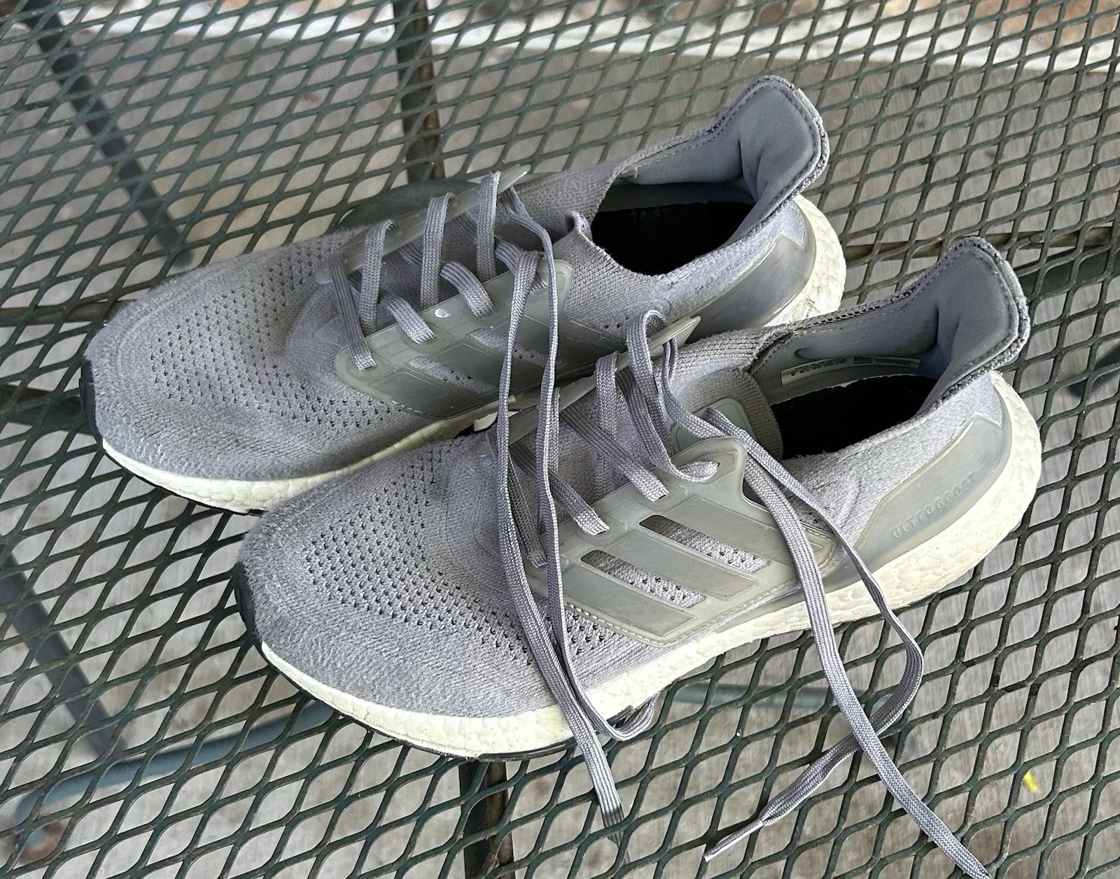 adidas Men’s Gray Boost Low Top Lace-Up Athletic Sneakers Rubber Outsole