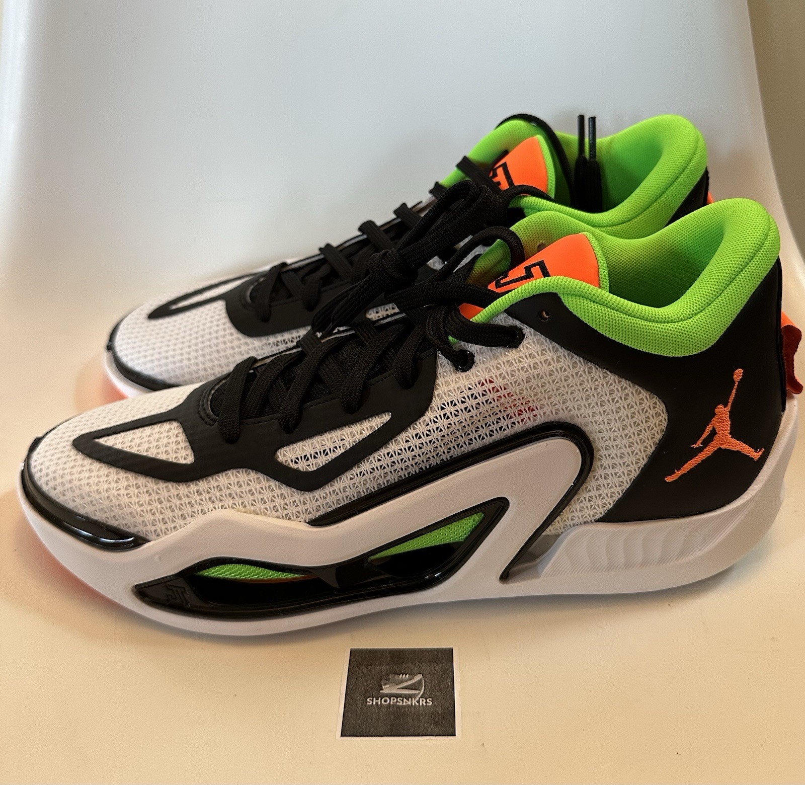 Nike Air Jordan Tatum 1 ‘Home’ White/Green/Orange DZ3324-108 Men’s US 12