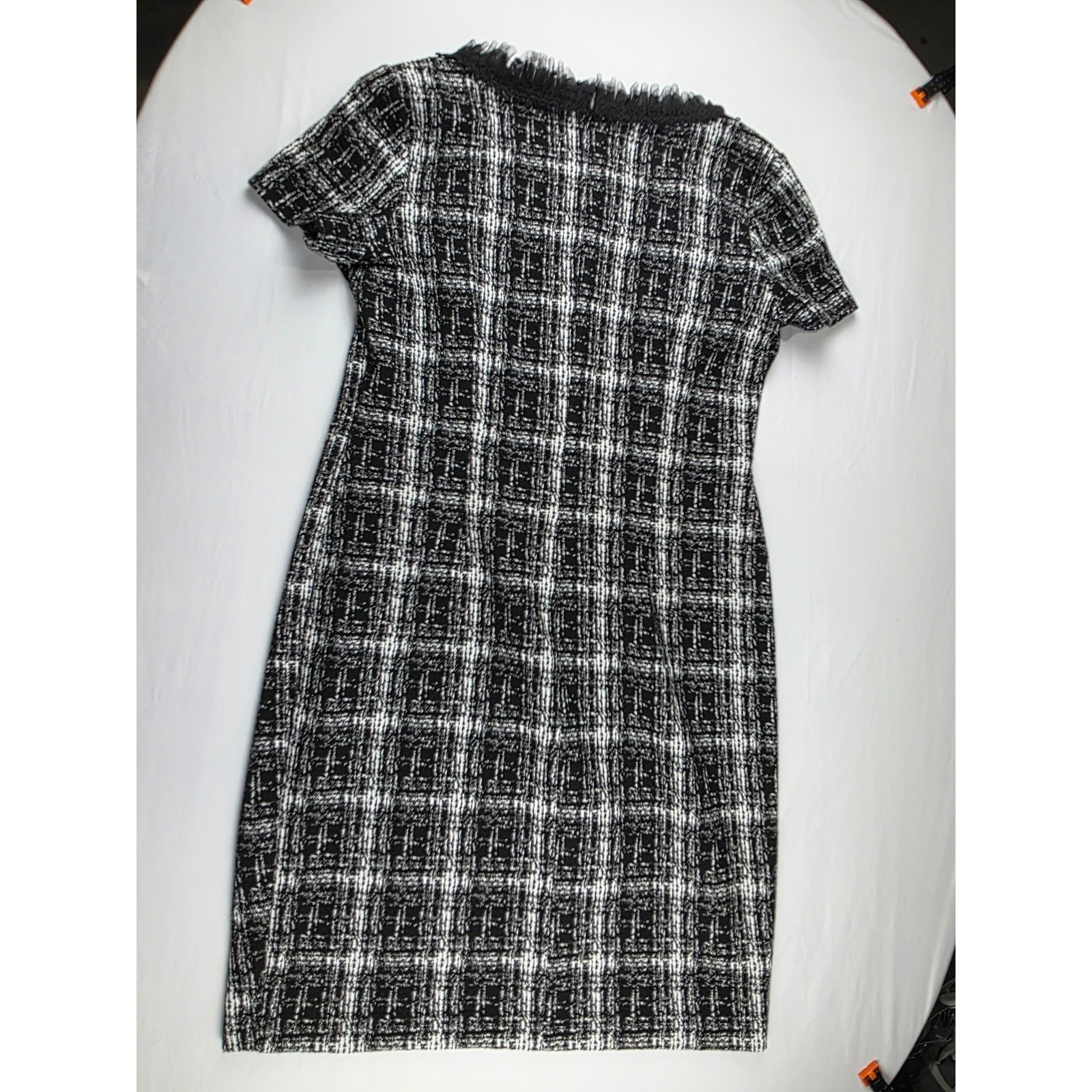 Joseph Ribkoff Grey Black Plaid Pencil Dress Size 16