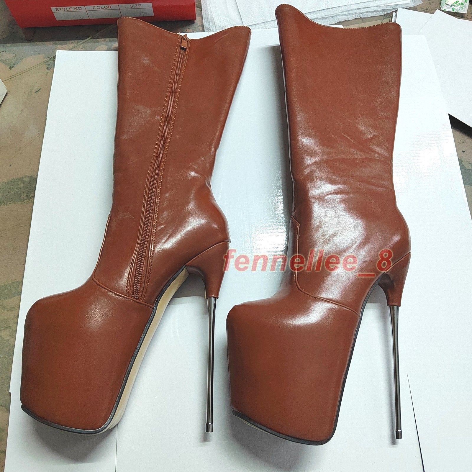 19cm Heels Super Stilettos Platform Womens Runway Knee High Boots Sexy Plus Size
