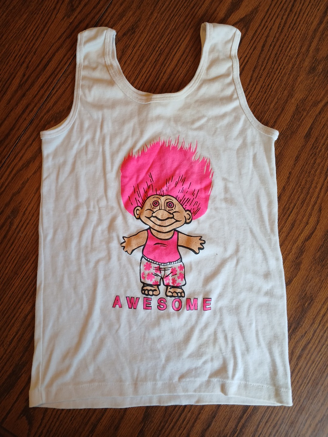 Rare Vintage 1980s Yurl Trolls Awesome Tank Top Shirt Adult Small – Made In USA