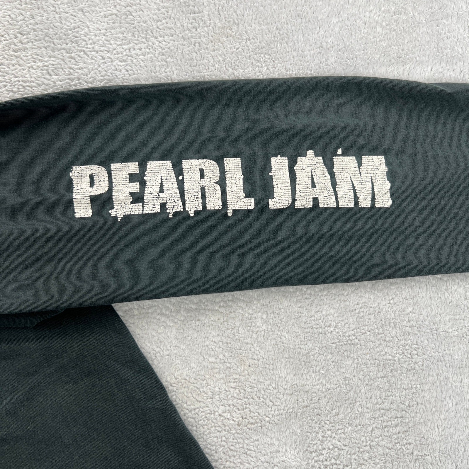 Pearl Jam VTG 90s Long Sleeve Band Tee L Faded Black 2-Sided Made USA Grunge