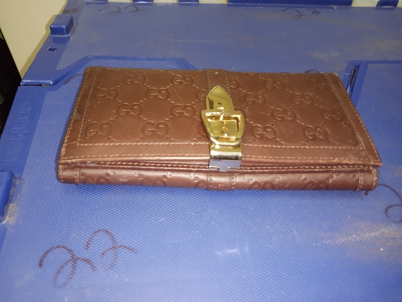 GUCCI Authentic Horse bit Brown Genuine Leather Wallet w/ Original Inserts $699