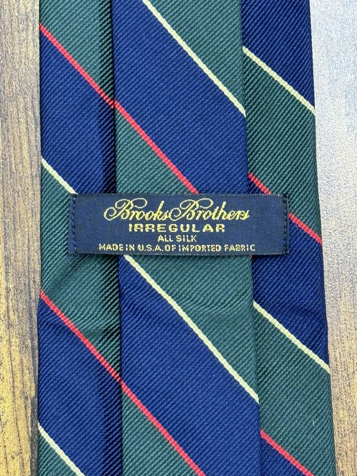 Brooks Brothers Green, Blue, Red & Gold Striped Tie 100% Silk Men’s Necktie 57″