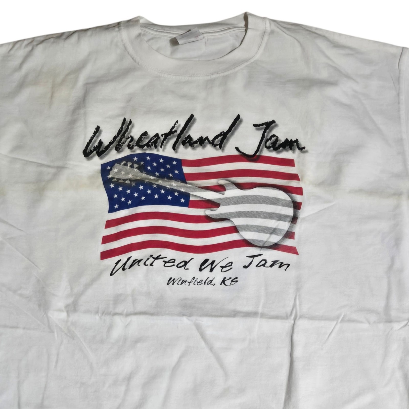 Wheatland Jam 2002 Graphic T Shirt White 2X Winfield KS Music Festival Vintage