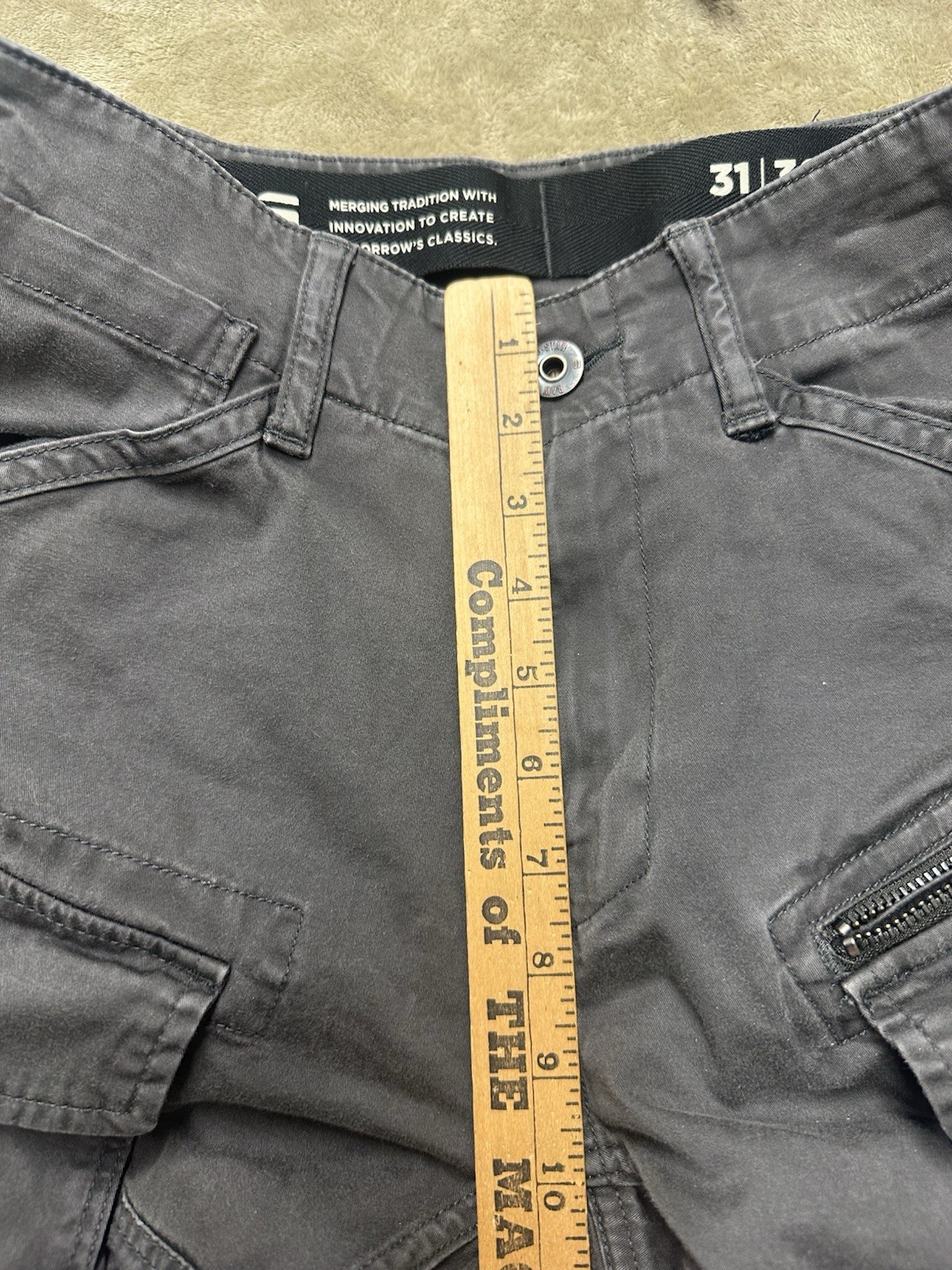 G-Star Raw Rovic Zip 3D Regular Tapered Pants d02190-5126-976 black Mens Sz31x30