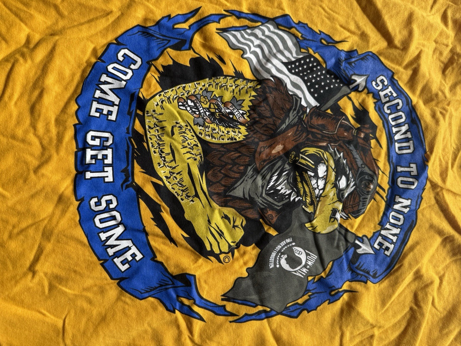 Second To None Graphic T-Shirt, Bold Eagle Design Size Large
