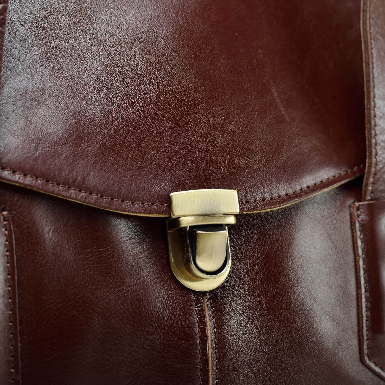 Erivis Brown Women Genuine Leather Briefcase with Adjustable Strap