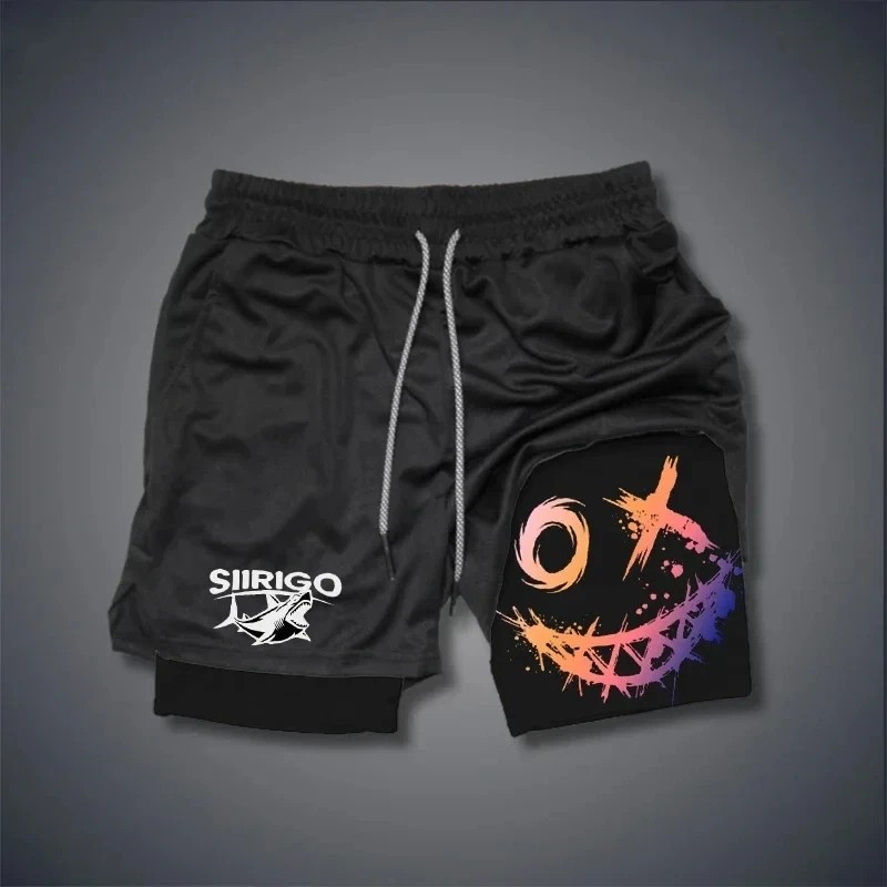 Men’s 2 in 1 Fitness Shorts Quick Dry Sports Running Gym Workout Shorts