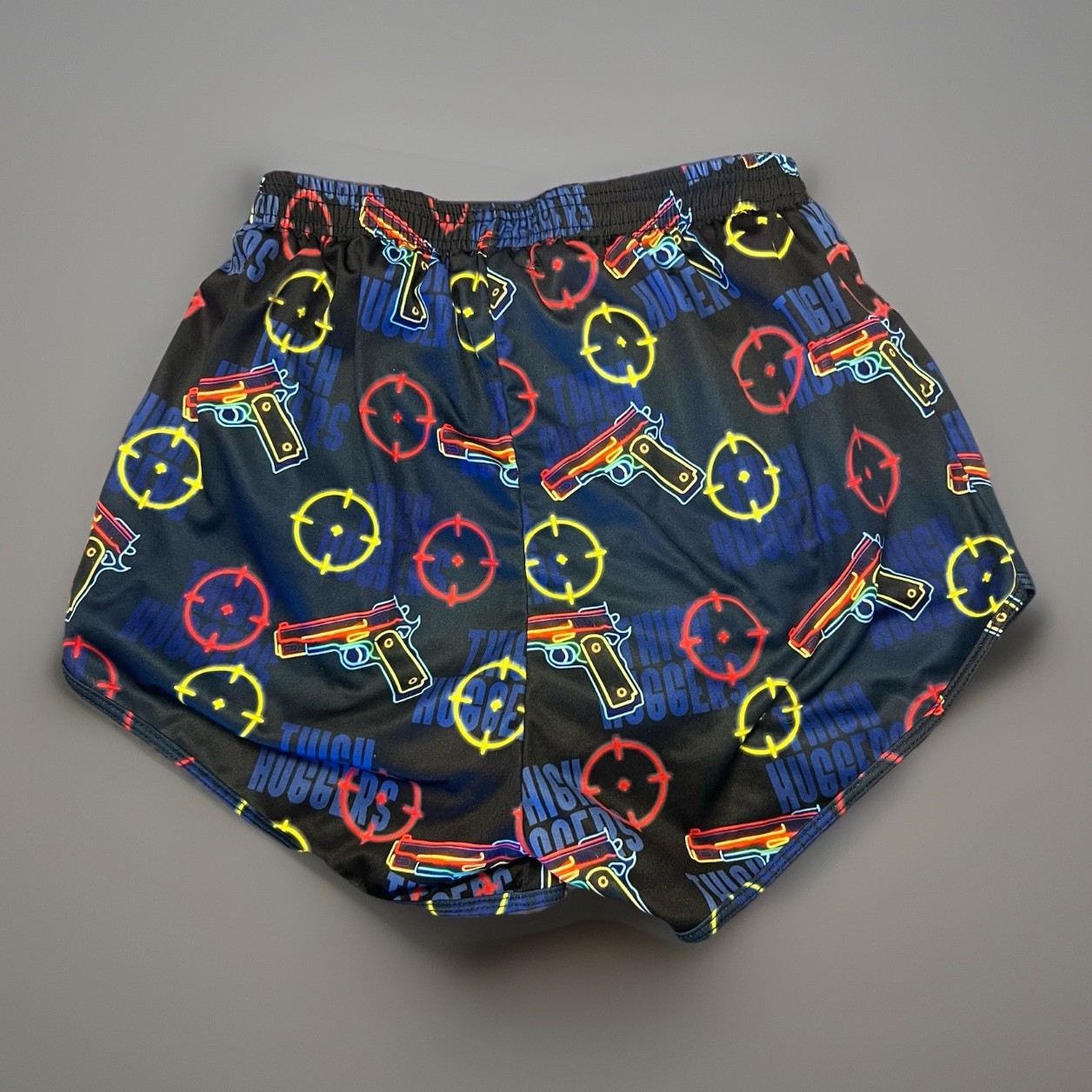 Thigh Huggers Men’s M/L Running Shorts Target Print Athletic Crossfit Lifting