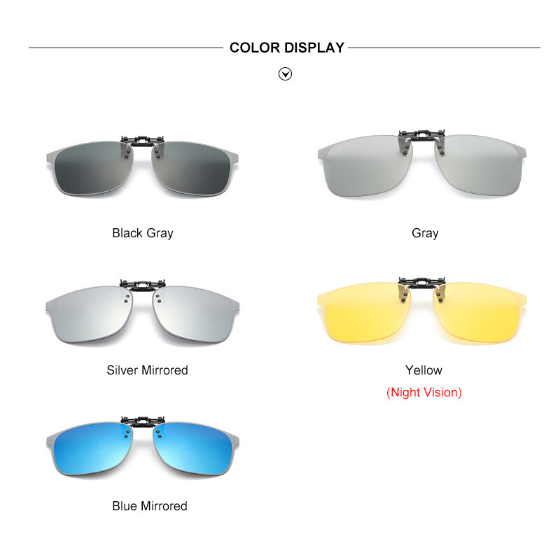 Polarized Clip on Sunglasses Over Prescription Glasses Lightweight Rimless Clips