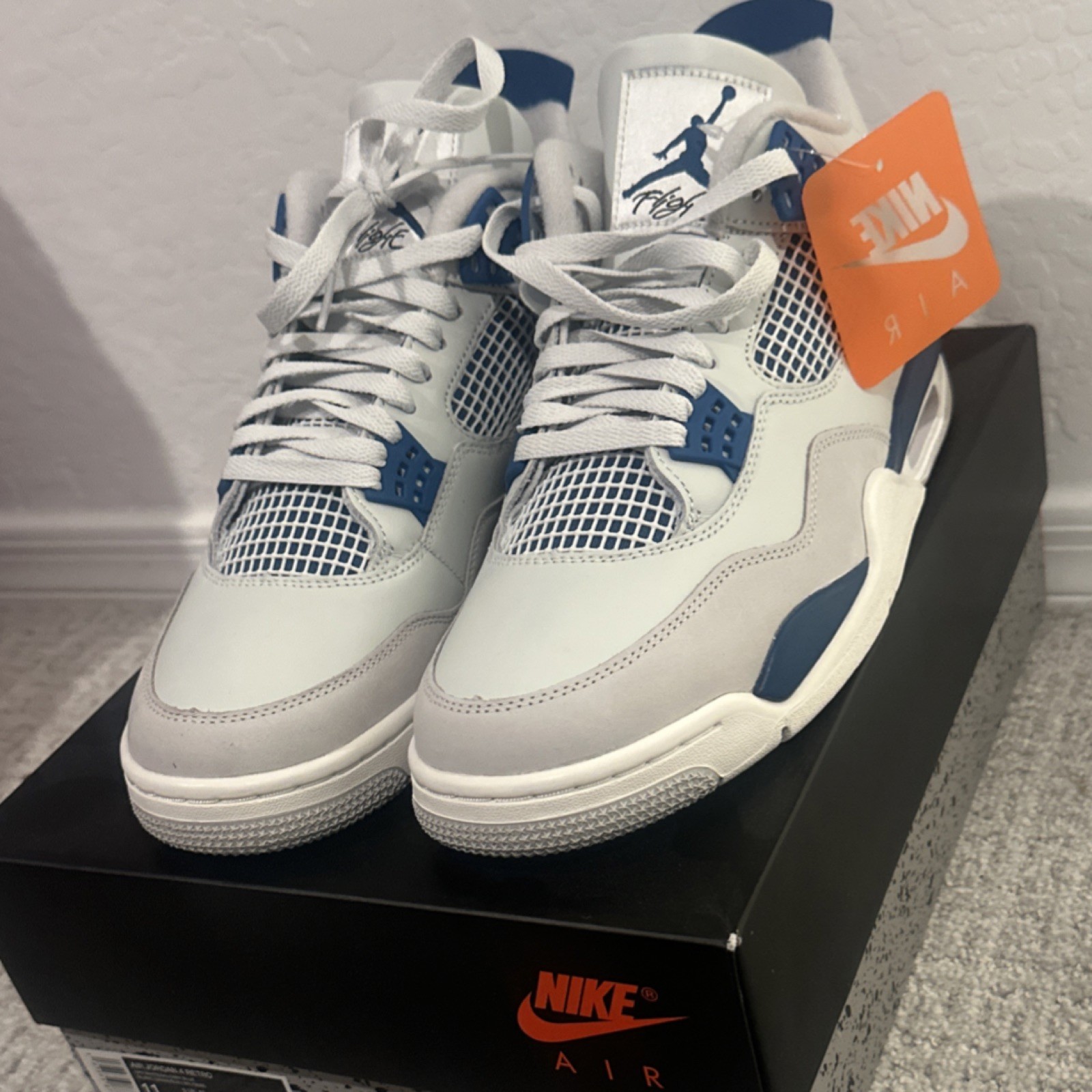 Jordan Air Jordan 4 Military Blue 2024 Men’s Leather Sneakers