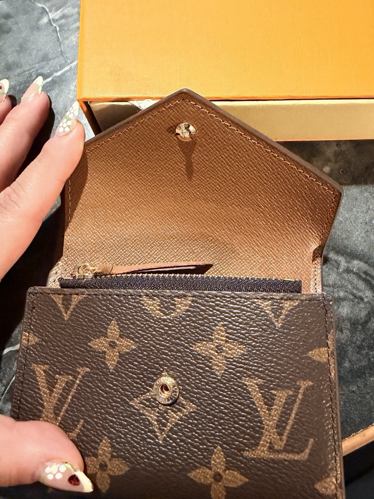 Louis Vuitton Monogram Brown Snap Wallet w/ Zipper Coin Pocket, Card Slots