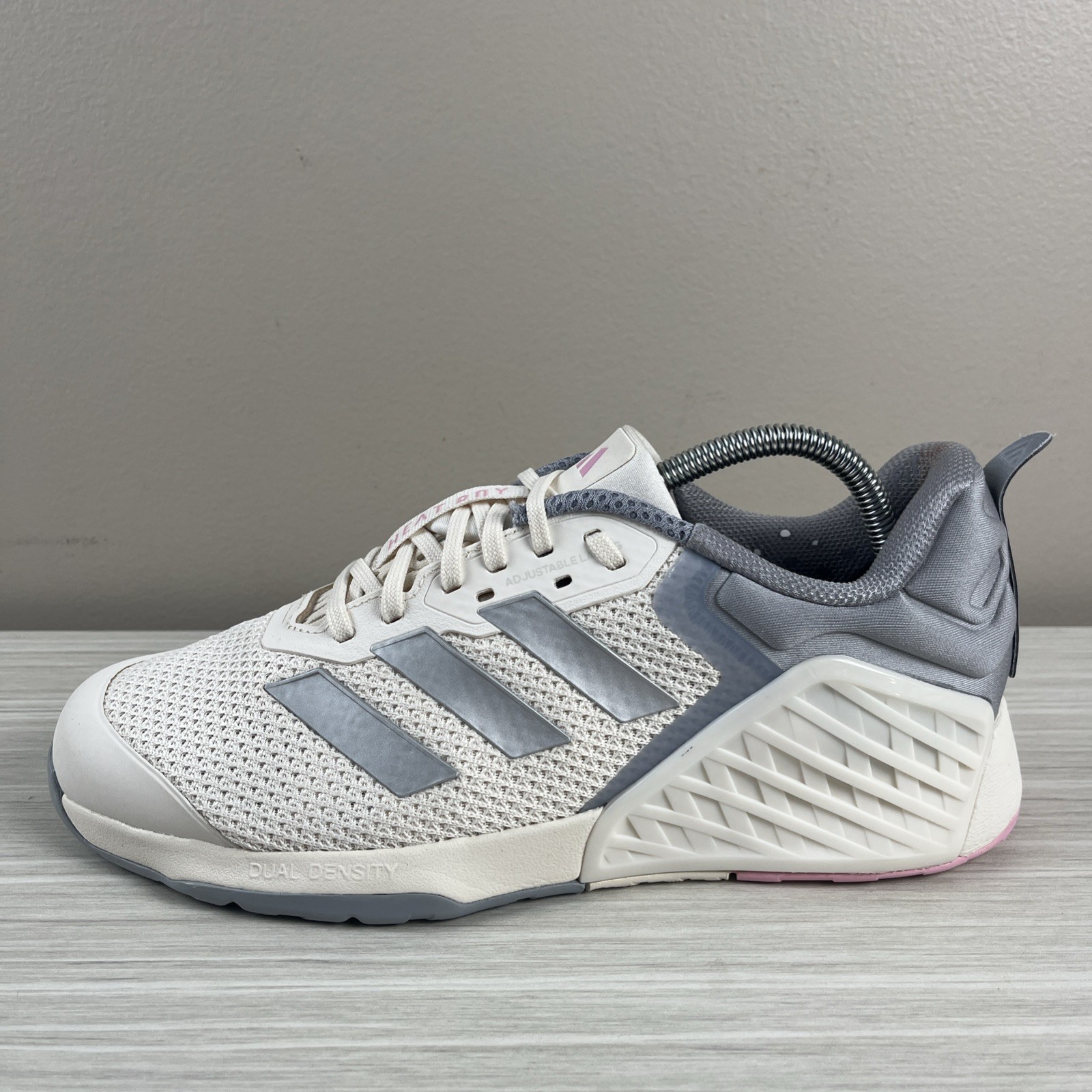 Adidas Dropset 3 Training Shoes Women Size 10 Gray Ivory Pink Adiwear 6 Heat.RDY